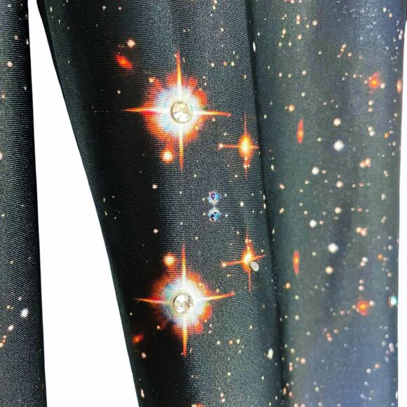 BLACKMILK Cosmic Blue Galaxy Rhinestone Leggings Size XS Made in Australia - Picture 7 of 8